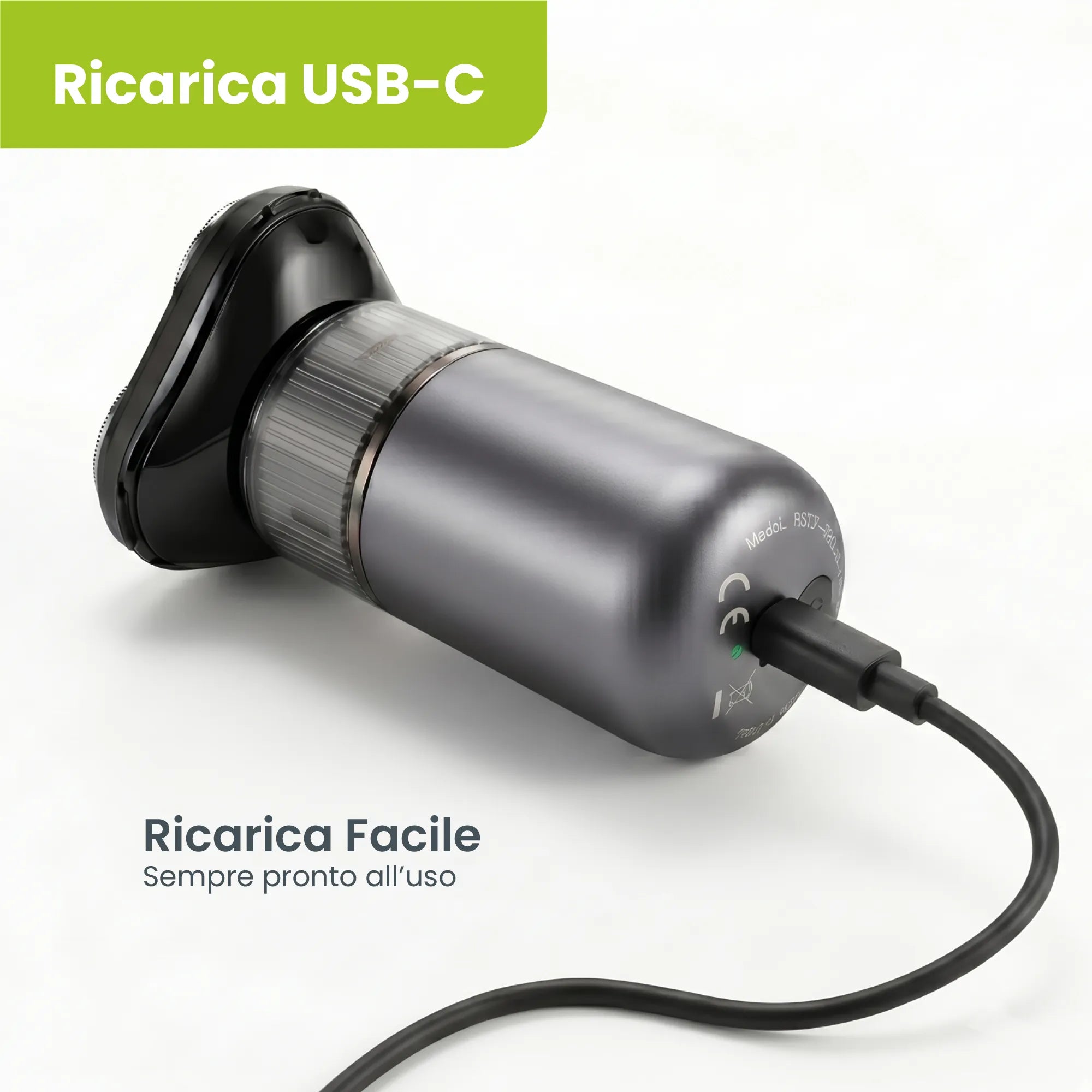 Tekone Mini Rasoio Elettrico Tripla Testina Ricaricabile USB-C IPX6