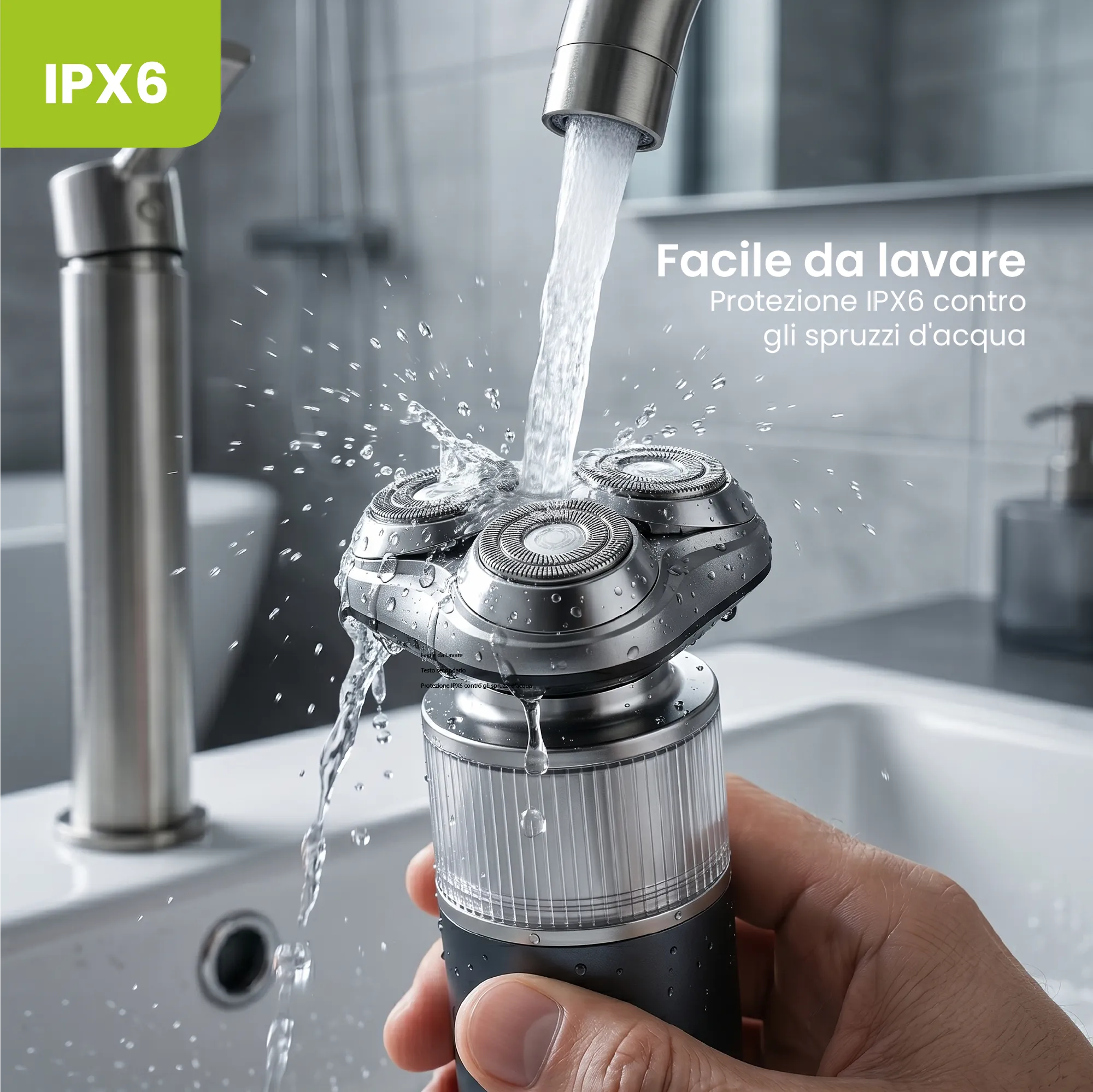 Tekone Mini Rasoio Elettrico Tripla Testina Ricaricabile USB-C IPX6