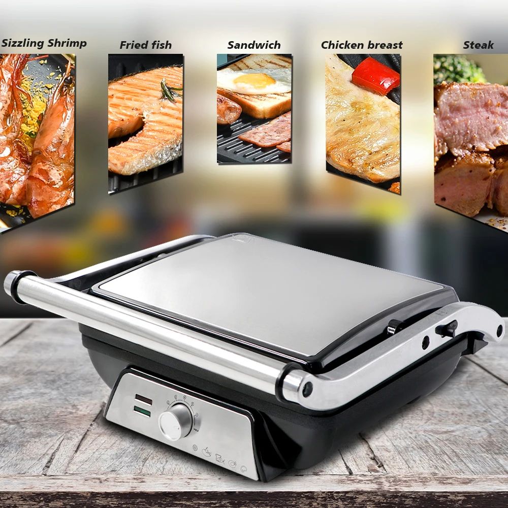 TekOne Tostapane e grill elettrico 2000W con termostato regolabile