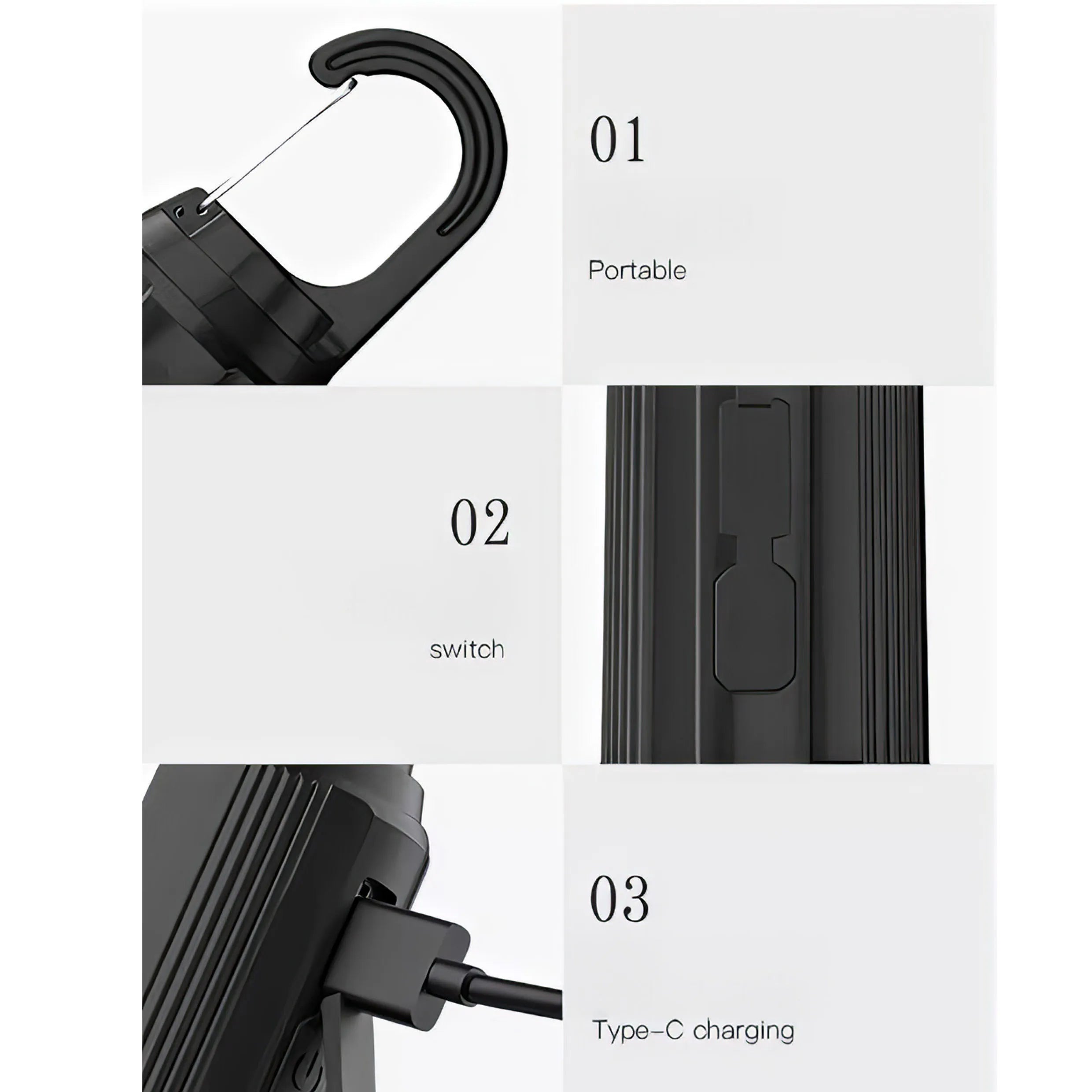 Lampadina LED da Campeggio Ricaricabile con Gancio – Tekone TK2666