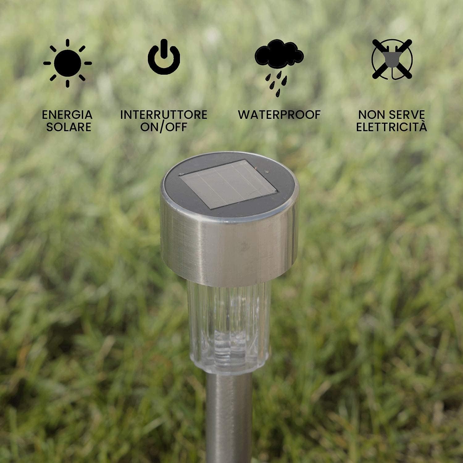 TekOne Set 20 Lampade Solari da Giardino con Picchetto, Luce LED Bianca 4000K per Esterni