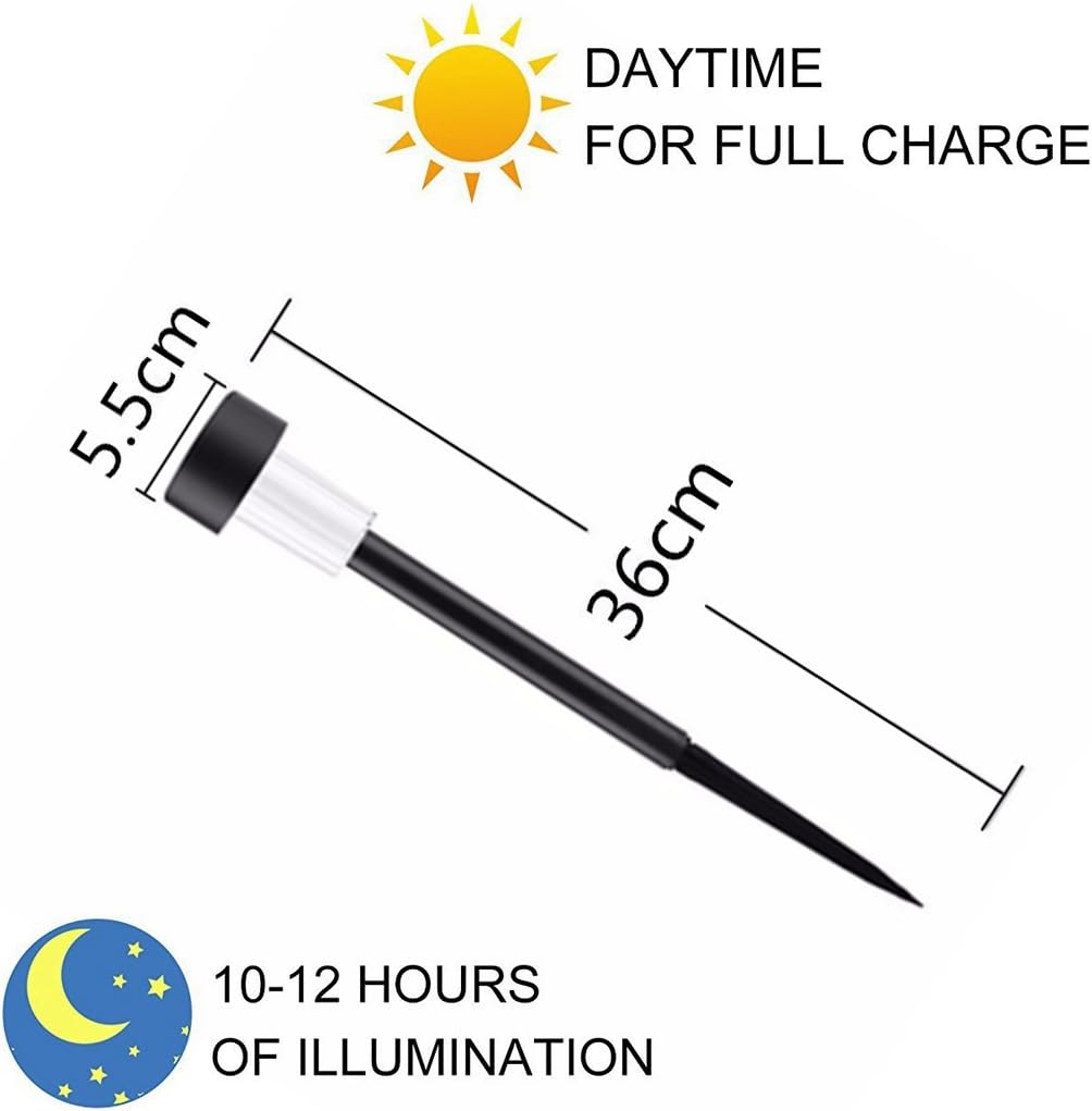TekOne Set 20 Lampade Solari da Giardino con Picchetto Nero, LED 4000K per Illuminazione Esterni