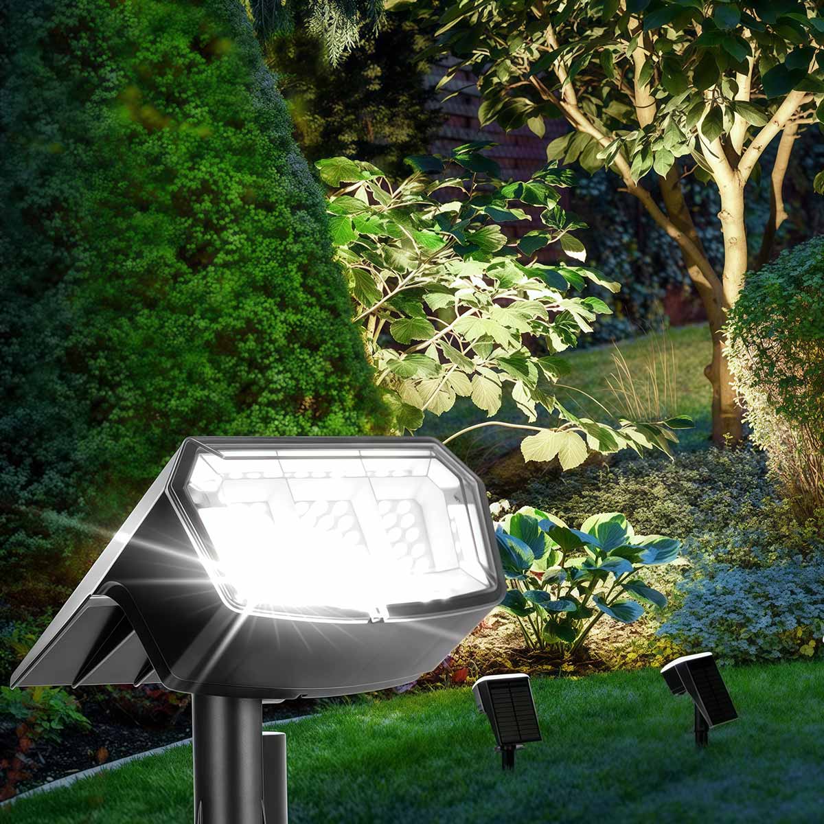 Tekone Luce da Giardino Solare LED con Picchetto – Effetto Decorativo, Batteria 1200mAh, Sensore Crepuscolare