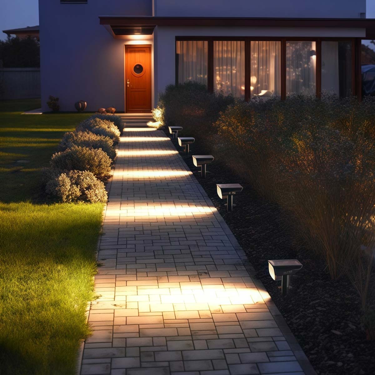 Tekone Luce da Giardino Solare LED con Picchetto – Effetto Decorativo, Batteria 1200mAh, Sensore Crepuscolare