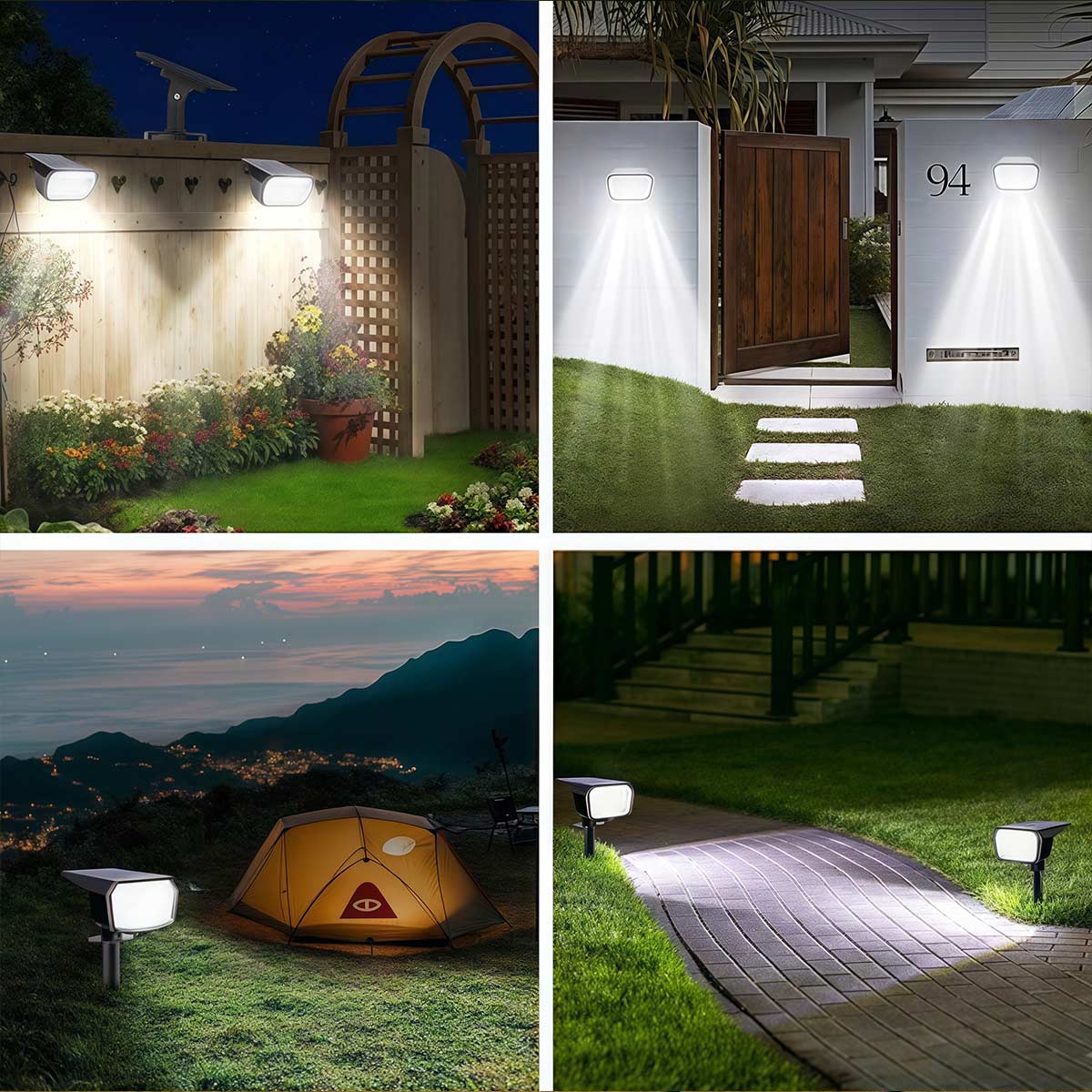 Tekone Luce da Giardino Solare LED con Picchetto – Effetto Decorativo, Batteria 1200mAh, Sensore Crepuscolare