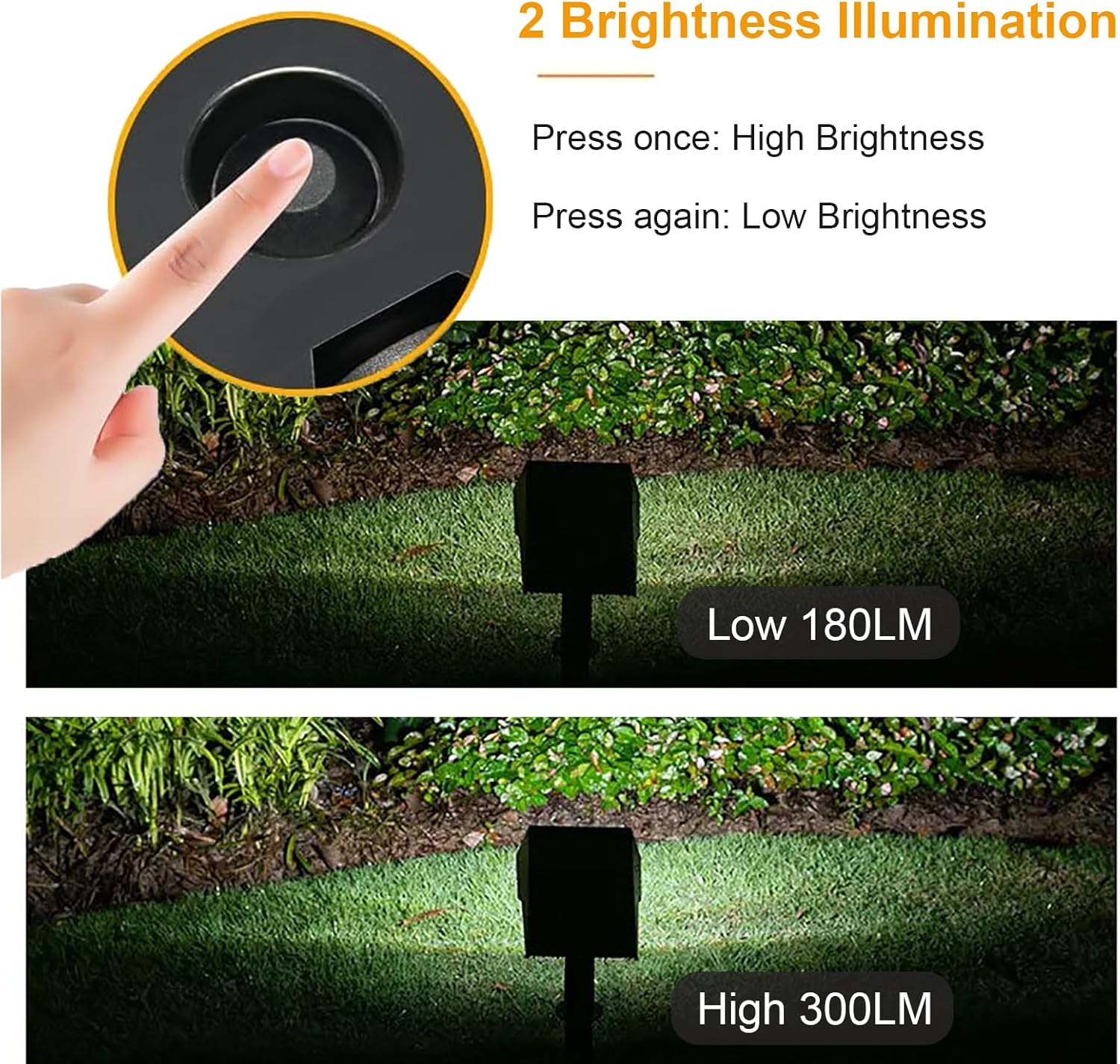Tekone Faretto Solare LED da Giardino con Picchetto – Batteria 1800mAh, Pannello Solare 5,5V, Illuminazione Esterna Automatica