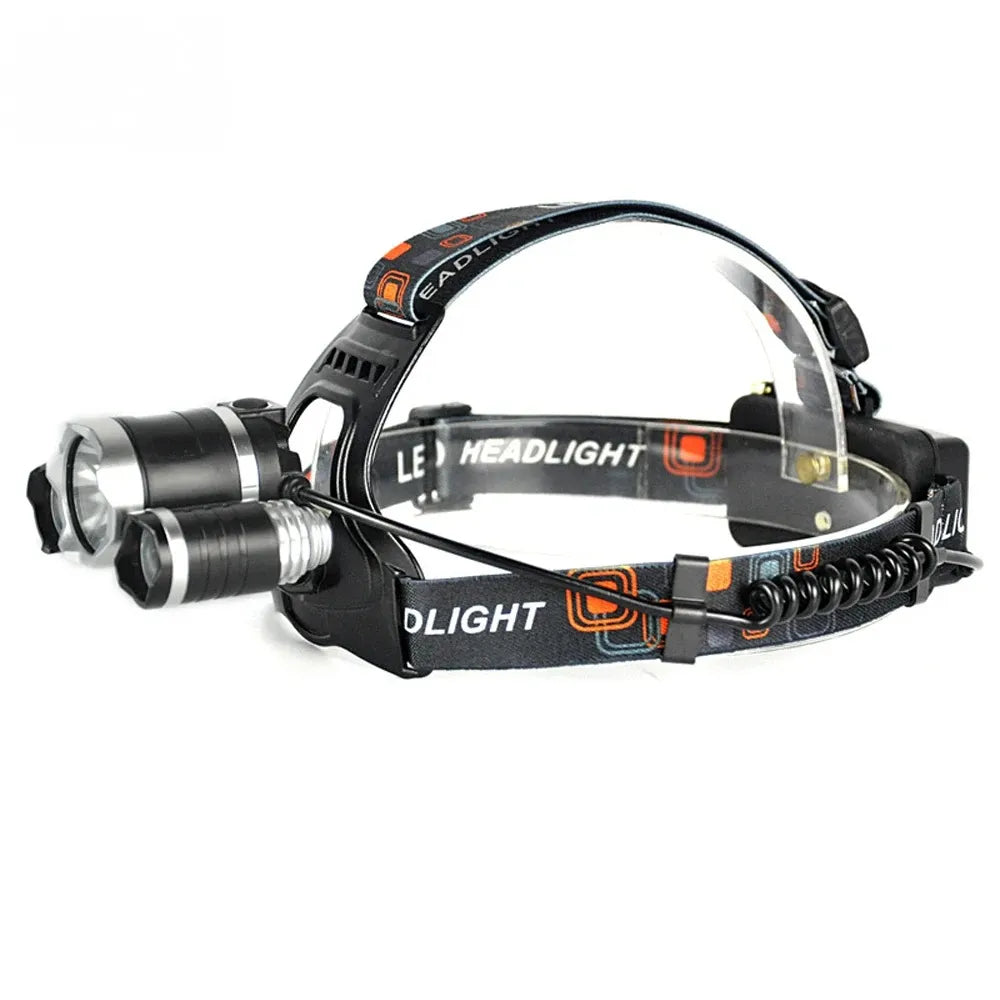 Tekone Torcia LED Frontale Ricaricabile con Zoom e 3 LED