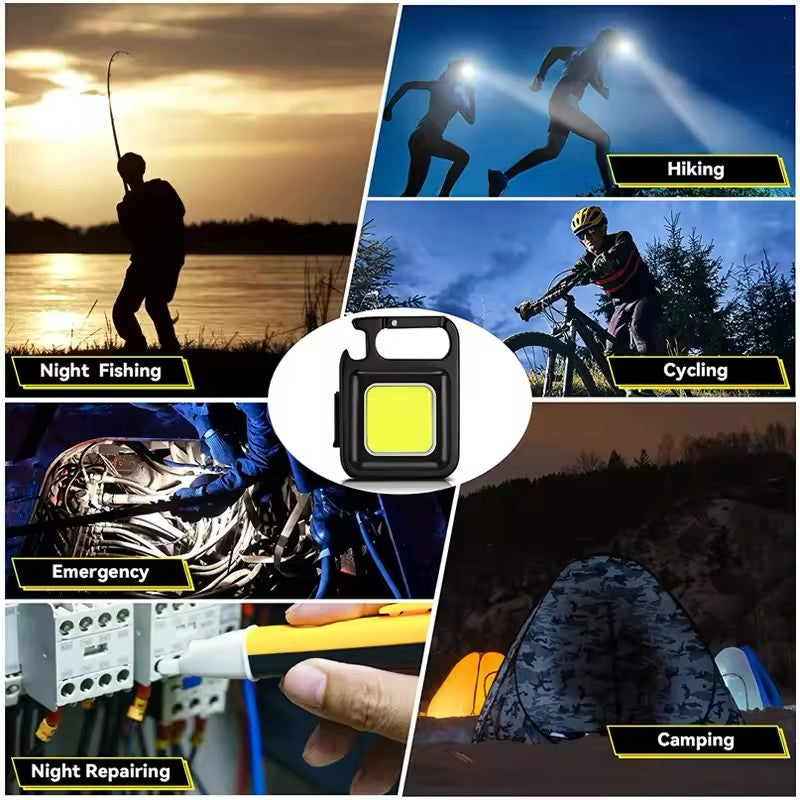 Torcia Portatile TekOne con Moschettone e LED COB – Ricaricabile USB