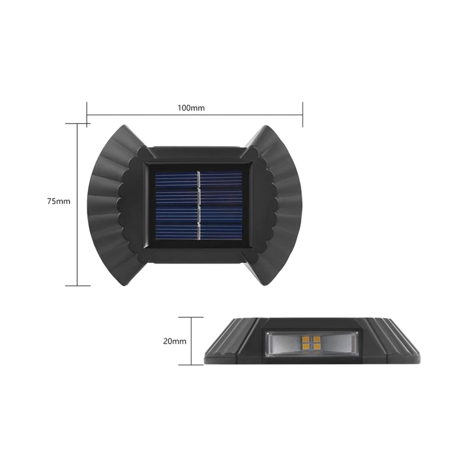 TekOne Faretto Solare da Esterno LED Luce Calda, Impermeabile IP65 per Scale e Giardini