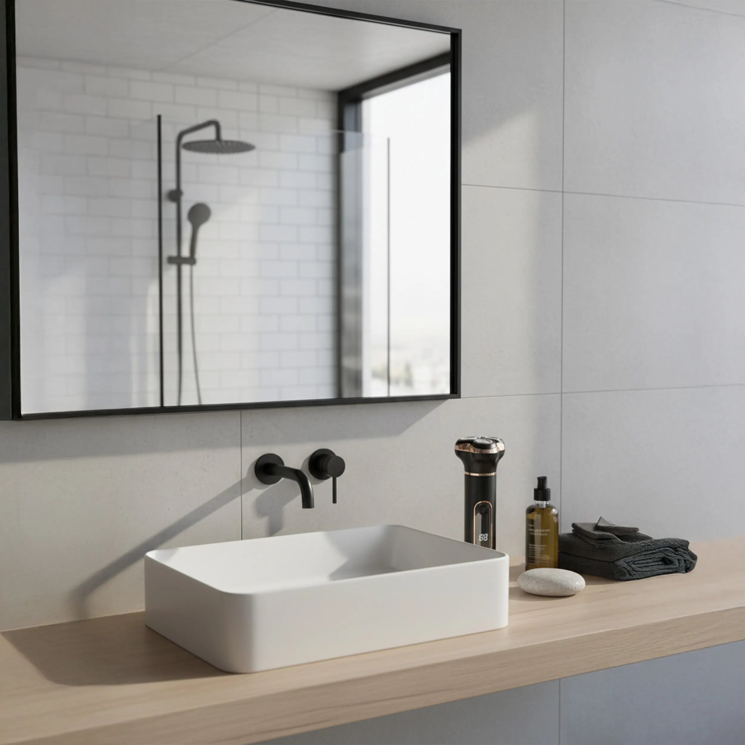 Tekone Rasoio Elettrico Ricaricabile con Tripla Testina Rotante e Display Digitale