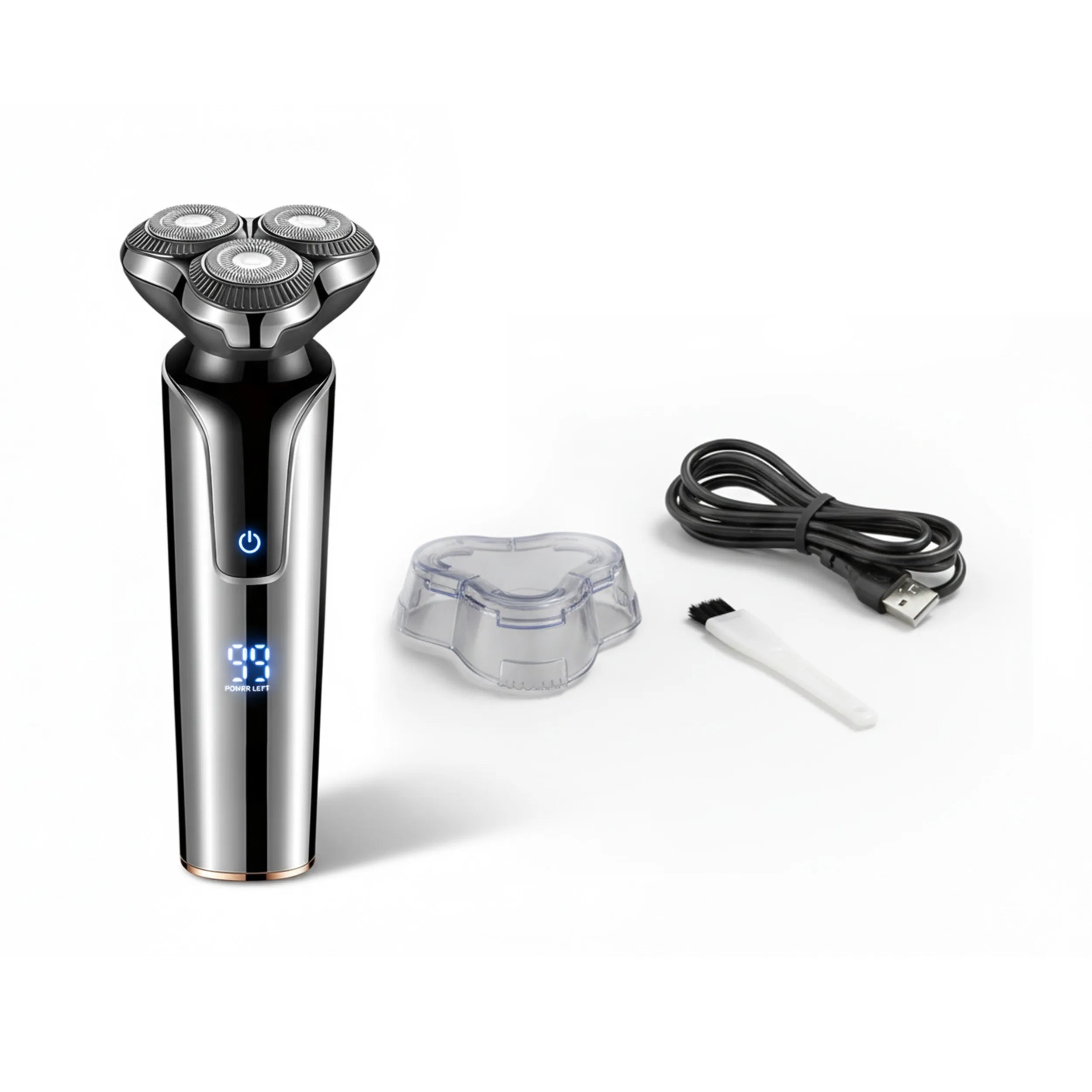 Tekone Rasoio Elettrico Ricaricabile con Tripla Testina Rotante e Display Batteria