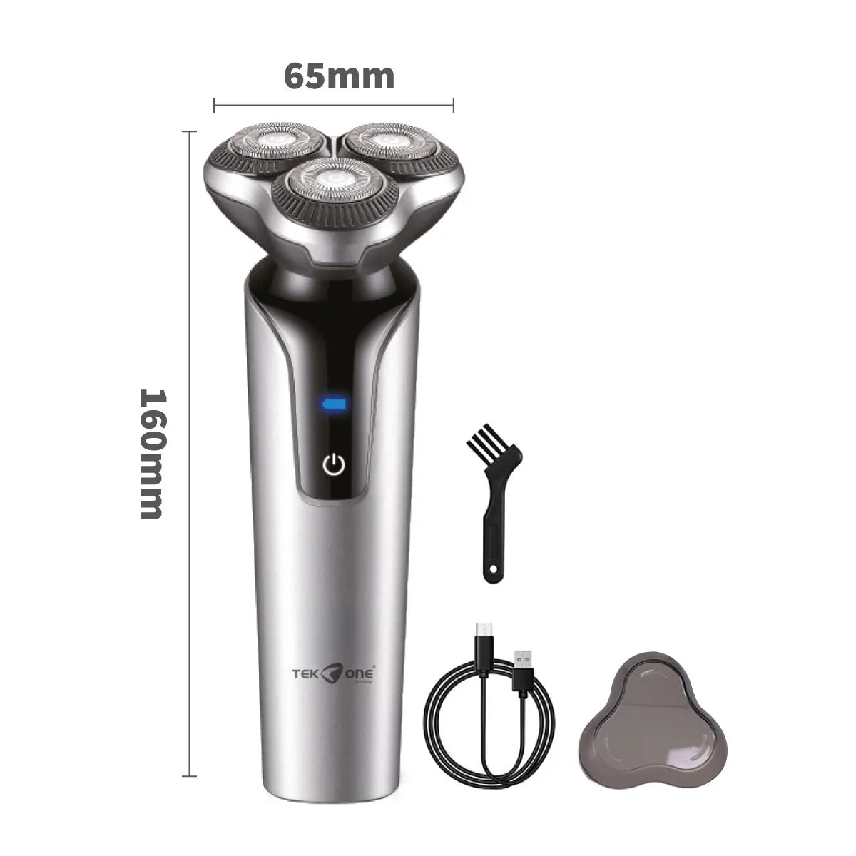 Tekone Rasoio Elettrico Ricaricabile con Tripla Testina Rotante e Display Batteria