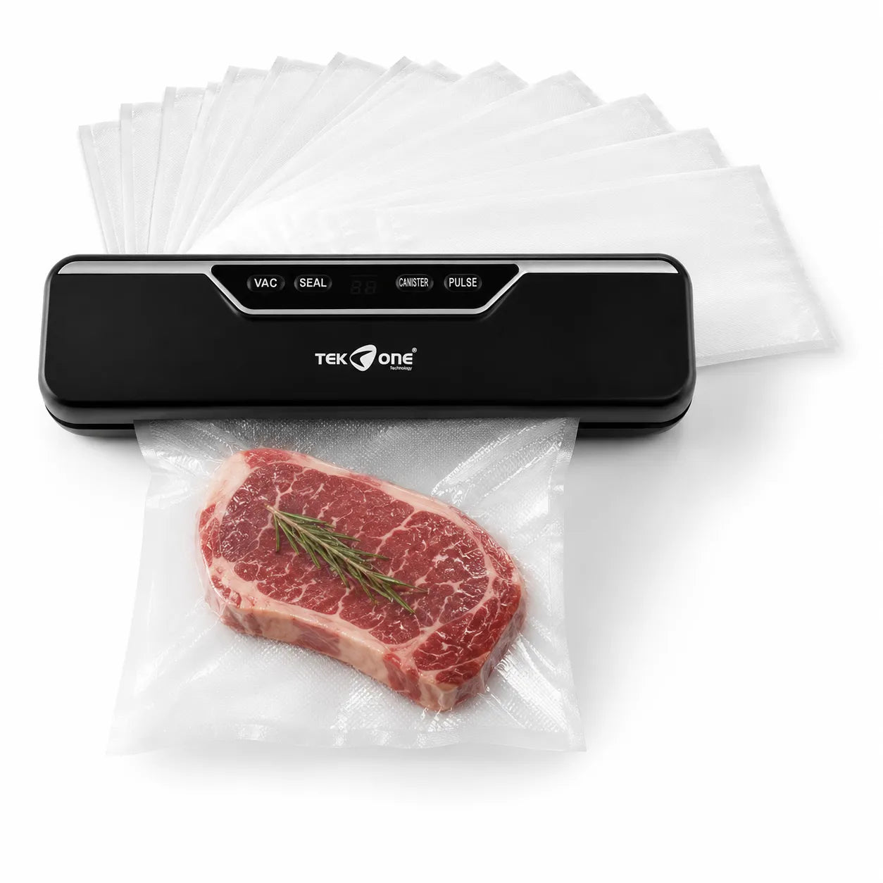 Tekone Confezionatrice Sottovuoto 110W con Display e 10 Sacchetti