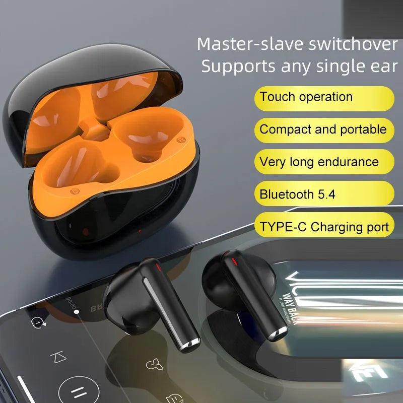 Tekone Auricolari TWS Bluetooth 5.4 con Custodia Ricarica USB-C Touch