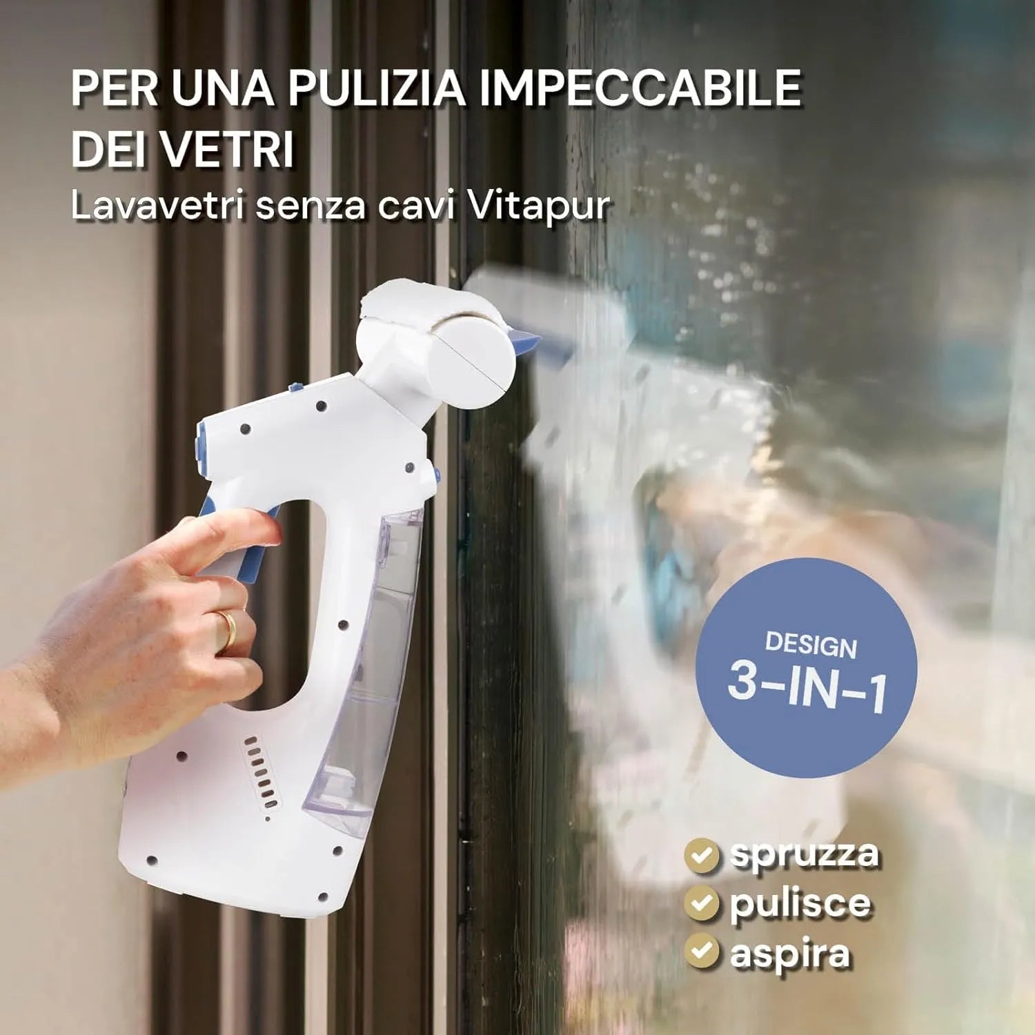 Lavavetri Elettrico a Batteria con Aspiragocce – Tekone WHL-106