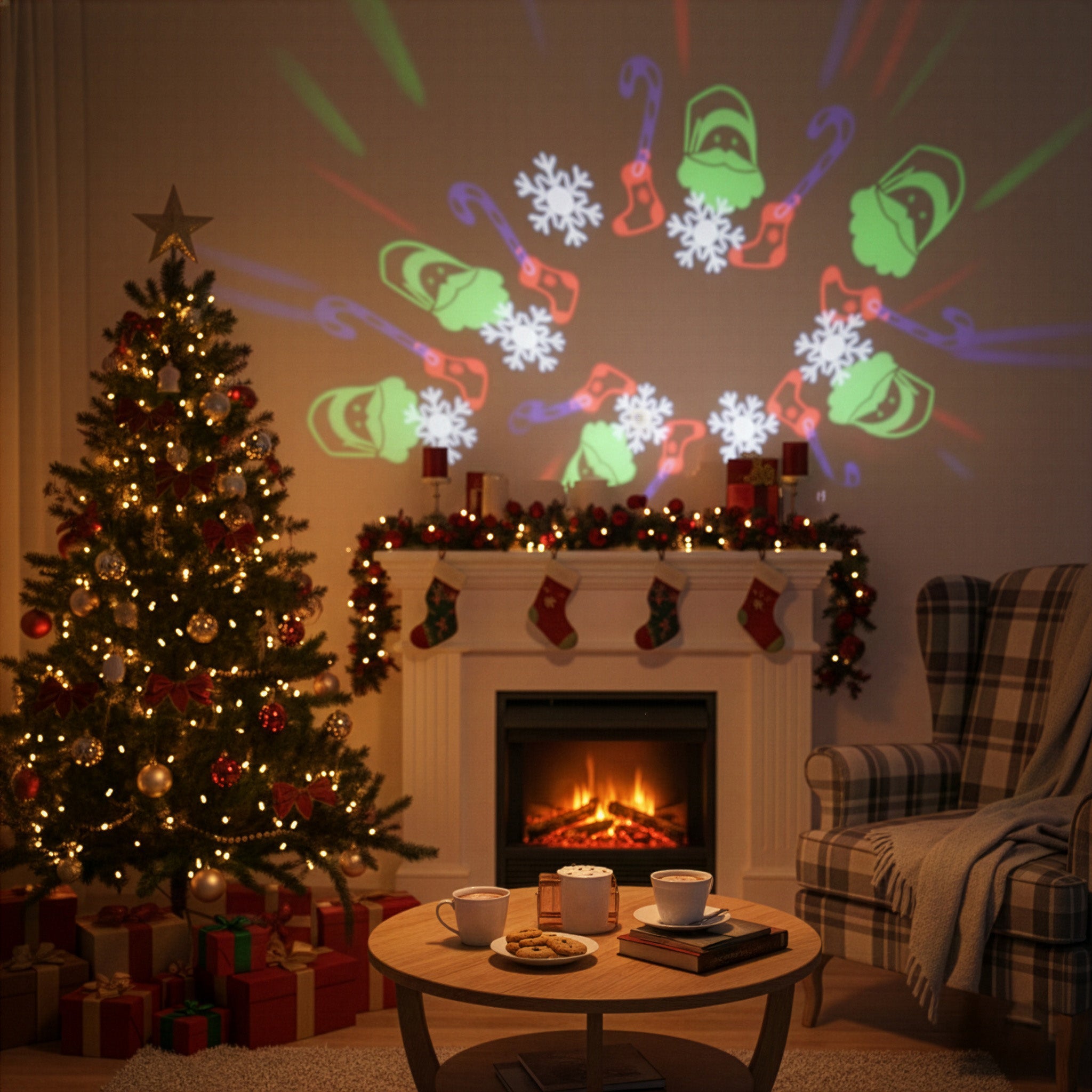 Tekone Lampadina Proiettore LED E27 con Slot Card Natalizia – 4W