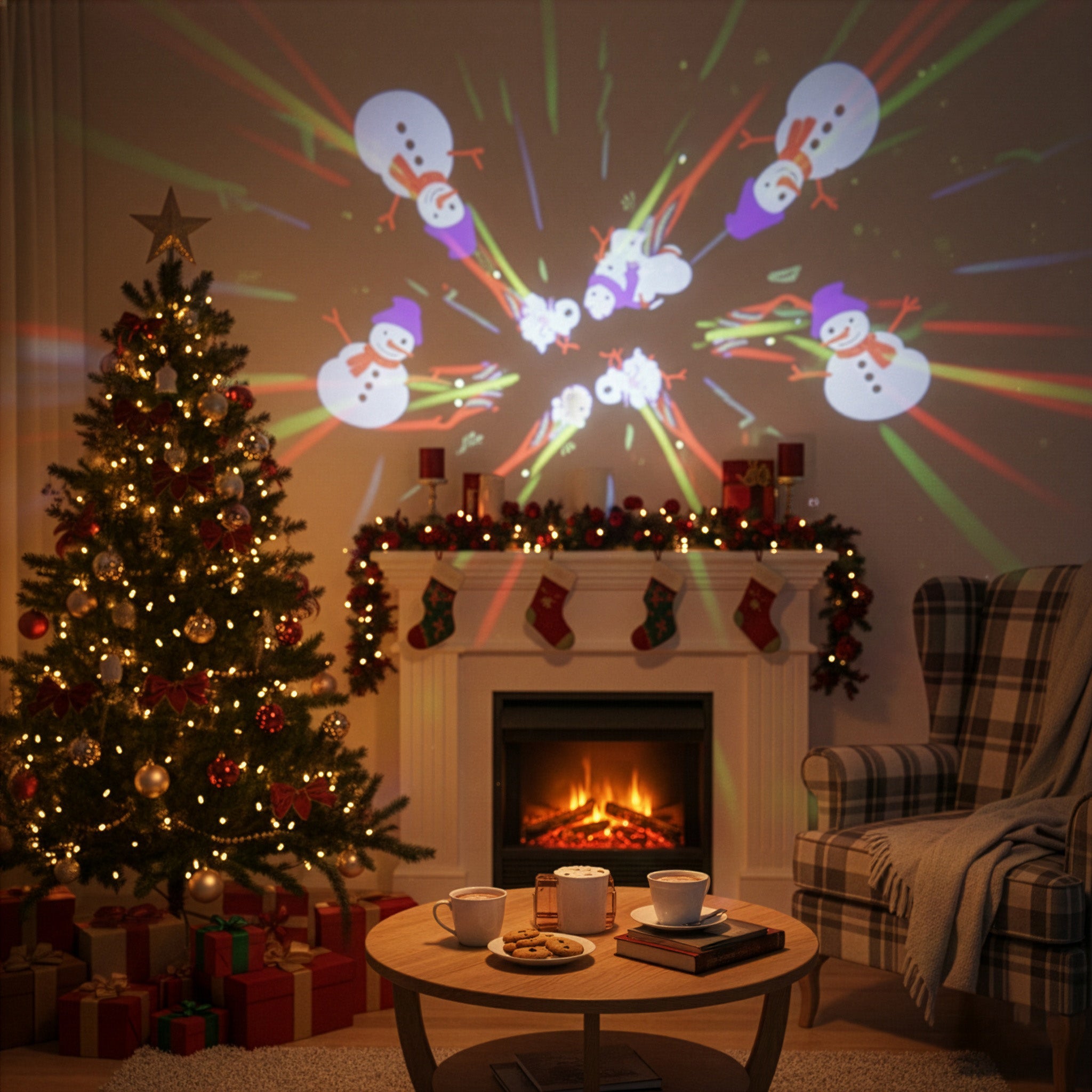 Tekone Lampadina Proiettore LED E27 con Slot Card Natalizia – 4W