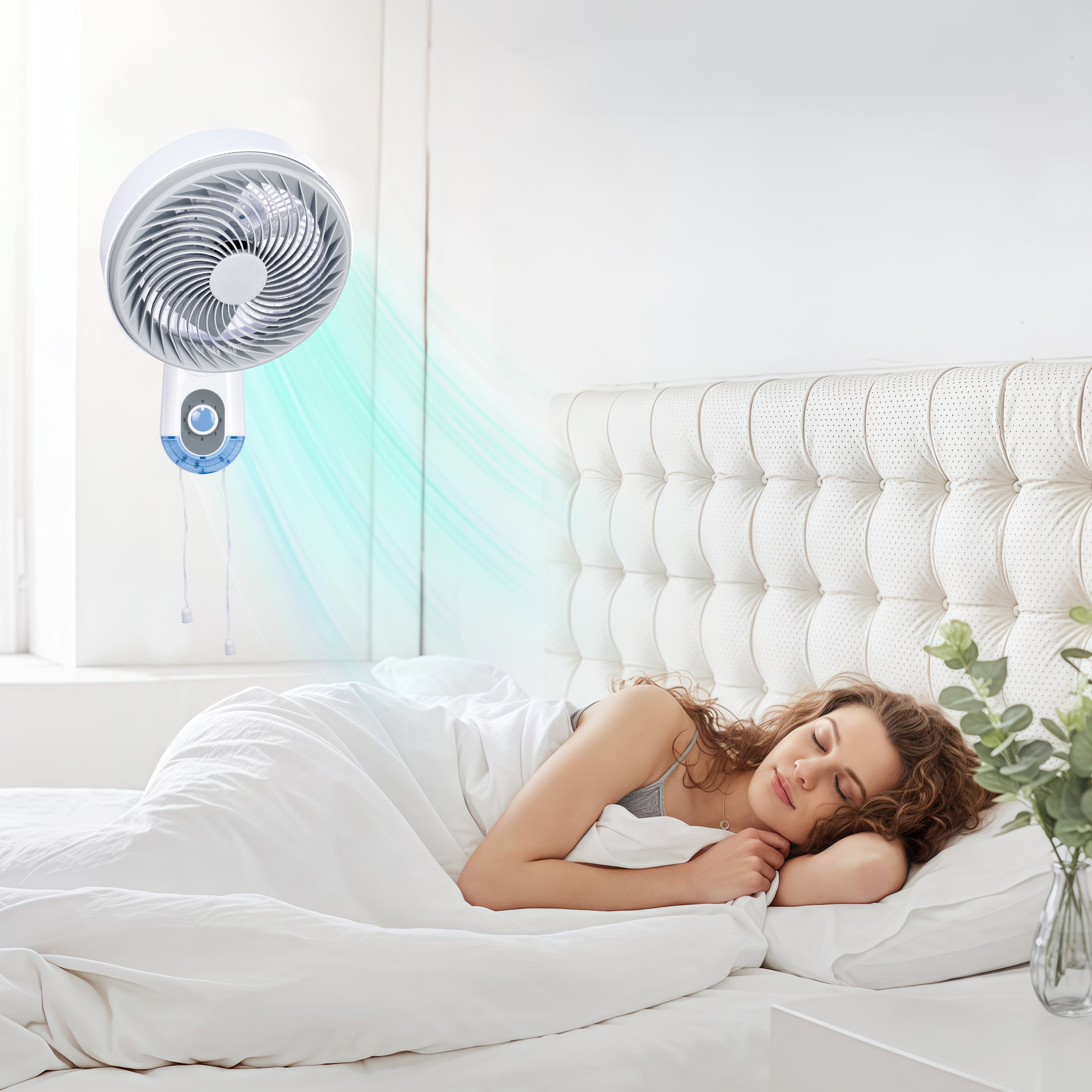 TekOne Ventilatore da Muro 90W con Motore CCA – 3 Velocità, 10” Pale in Plastica Rigida
